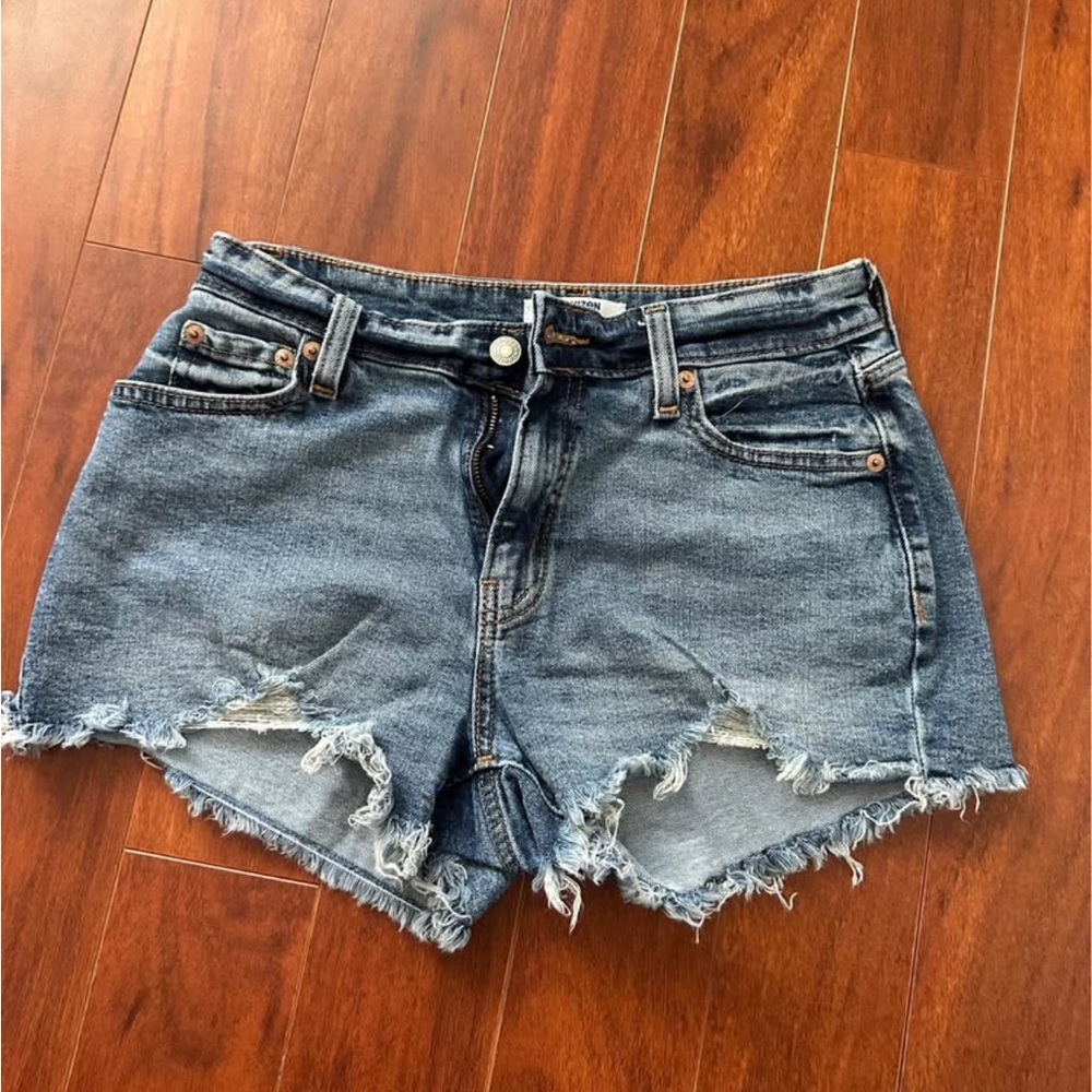 Levi's Blue Distressed Jean Shorts